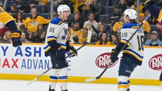 Suter Earns Silver as Thomas, Holloway Come Home Empty-Handed from 2026 Worlds (St Louis Blues). Photo by Steve Roberts-Imagn Images