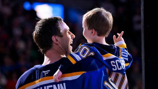Brayden Schenn honored with family for 1,000th NHL game before Blues vs. Ducks matchup at Enterprise Center. Brayden Schenn honored with family for 1,000th NHL game before Blues vs. Ducks matchup at Enterprise Center.