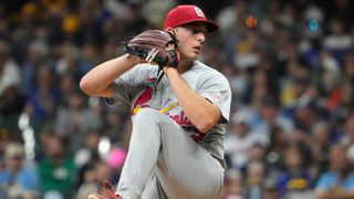 Cardinals Pitchers Toying With The Viral Kick-Change (St Louis Cardinals). Photo by Credit: Michael McLoone-Imagn Images