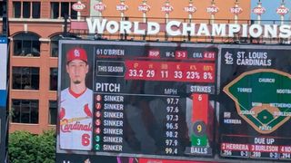 Just in time: O'Brien's gutsy pivot on pitch selection was an intense moment in Cardinals win (St Louis Cardinals). Photo by Brenden Schaeffer