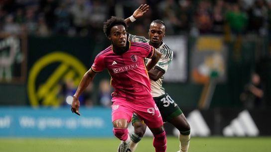 Aug 24, 2024; Portland, Oregon, USA; St. Louis CITY SC forward Jayden Reid (99) and Portland Timbers forward Santiago Moreno (30) battle for the ball in the first half at Providence Park. Aug 24, 2024; Portland, Oregon, USA; St. Louis CITY SC forward Jayden Reid (99) and Portland Timbers forward Santiago Moreno (30) battle for the ball in the first half at Providence Park.