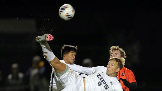 Akron forward Emil Jaaskelainen attempts a second-half shot against Princeton in the first round of the NCAA tournament, Thursday, Nov. 21, 2024. Akron forward Emil Jaaskelainen attempts a second-half shot against Princeton in the first round of the NCAA tournament, Thursday, Nov. 21, 2024.