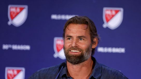 Jan 9, 2025; Miami Beach, Florida, USA; St. Louis City SC Olof Mellberg fields questions during the Major League Soccer Media Day at the Miami Beach Convention Center. Jan 9, 2025; Miami Beach, Florida, USA; St. Louis City SC Olof Mellberg fields questions during the Major League Soccer Media Day at the Miami Beach Convention Center.