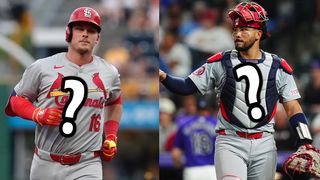 STL Sports Central Staff Predicts Cardinals Opening Day Lineup (St Louis Cardinals). Photo by Charles LeClaire-Imagn Images & Ron Chenoy-Imagn Images